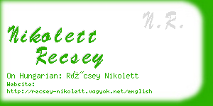 nikolett recsey business card